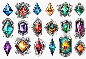 the seven chaos emeralds tattoo idea