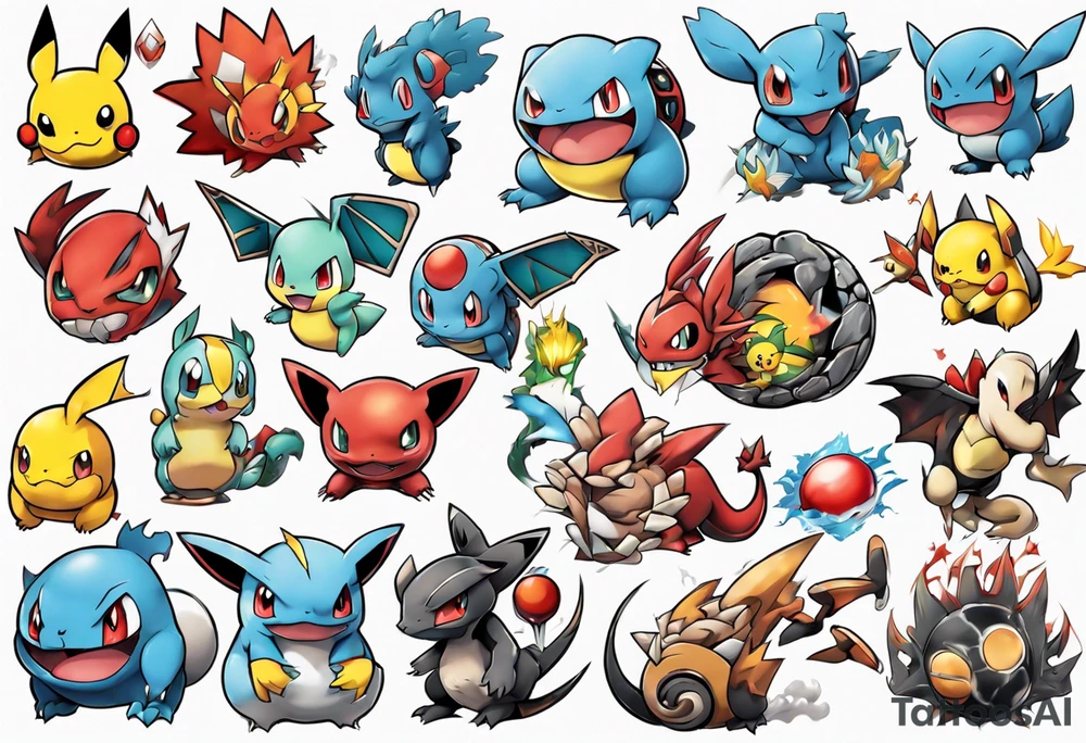 Pokemon sleeve tattoo idea