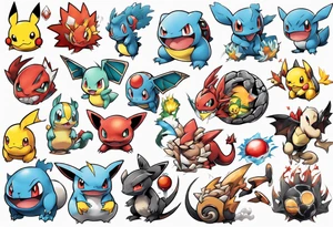 Pokemon sleeve tattoo idea