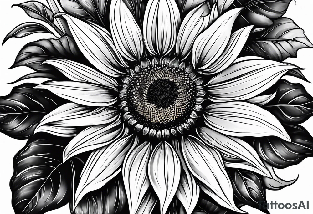 sunflower sleeve tattoo idea