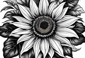 sunflower sleeve tattoo idea