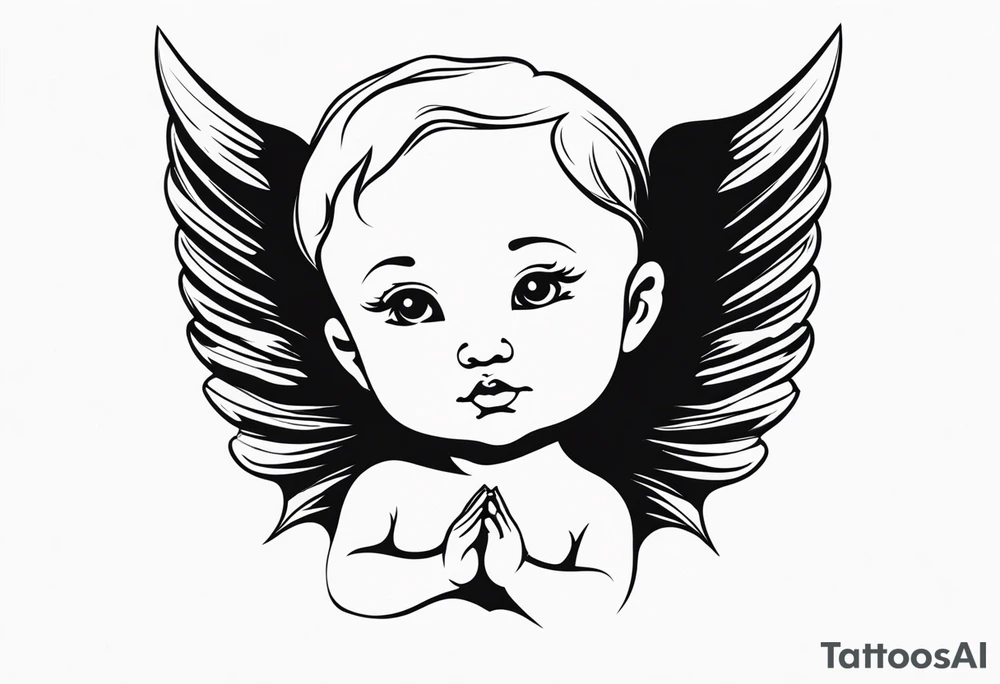 baby angel tattoo idea
