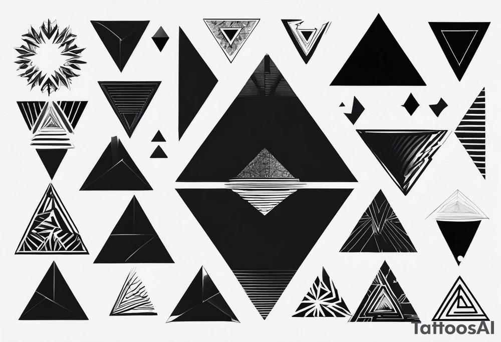 Fractal triangles centered, left and right of the tattoo need to be mirror tattoo idea
