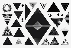 Fractal triangles centered, left and right of the tattoo need to be mirror tattoo idea