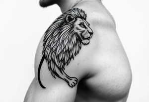 lion on the shoulder tattoo idea