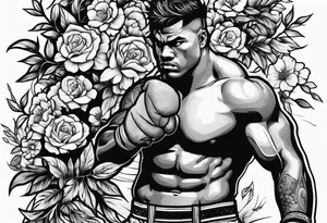 A boxer beating up a bush tattoo idea