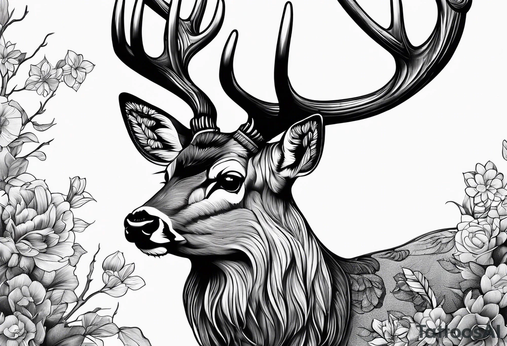 Deer, nature tattoo idea