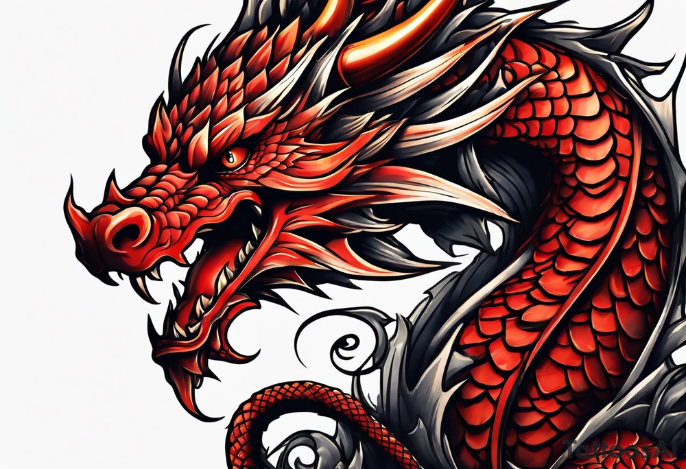 Red dragon tattoo idea