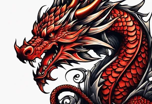 Red dragon tattoo idea
