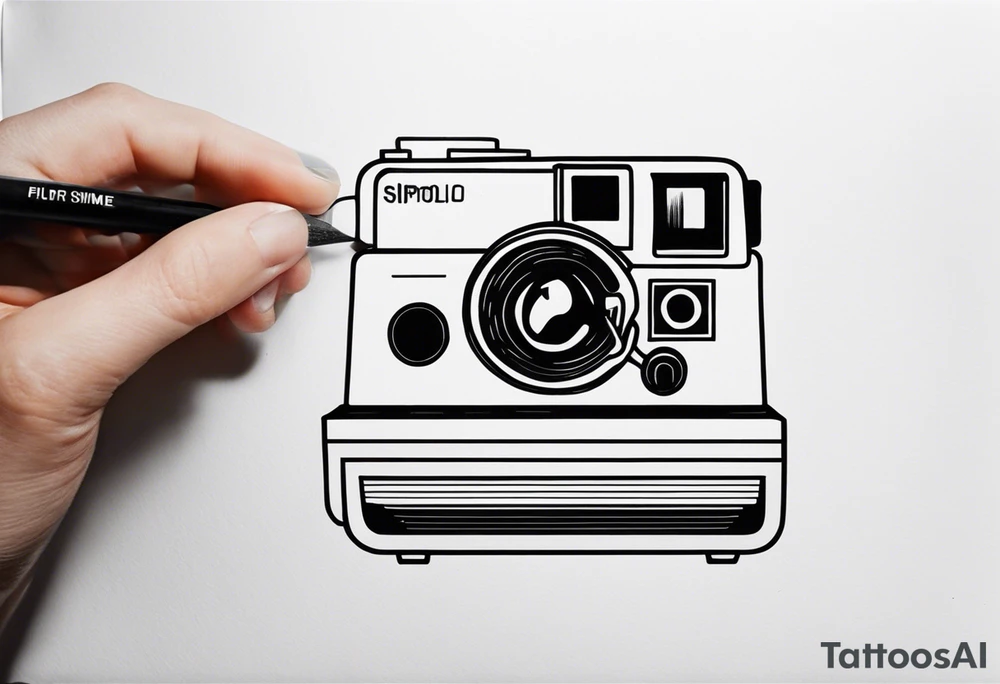 A very simple, fine-lined polaroid picture tattoo idea