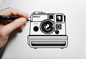 A very simple, fine-lined polaroid picture tattoo idea