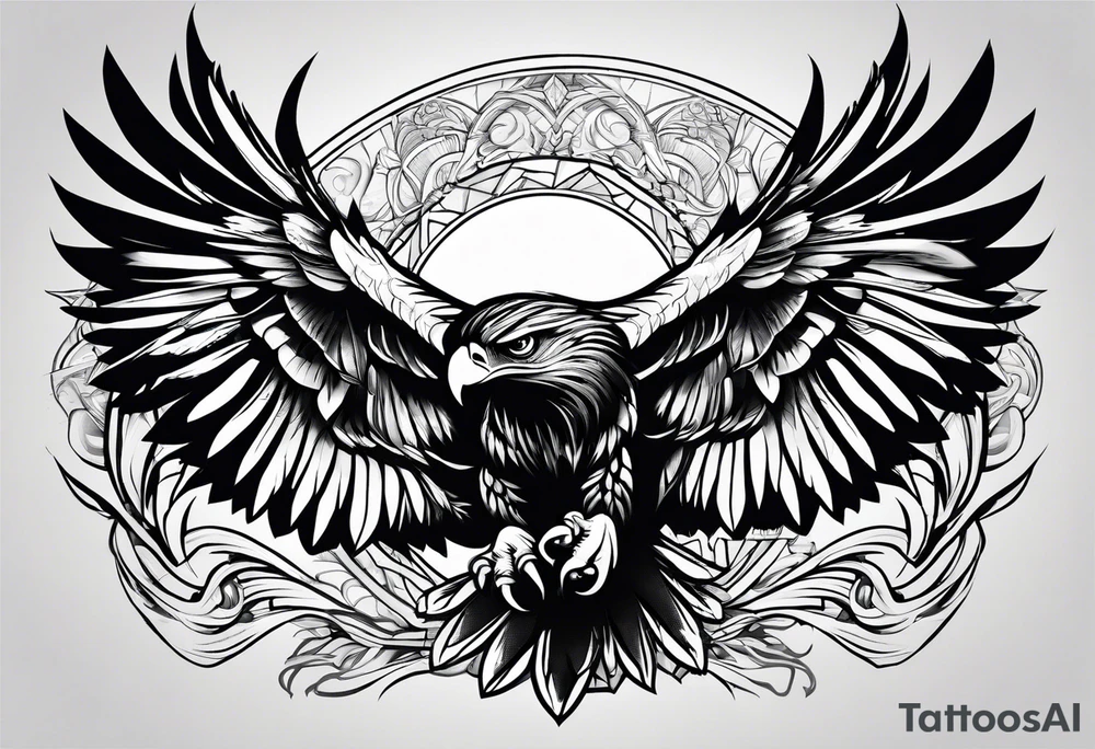hawk fighting predators tattoo idea