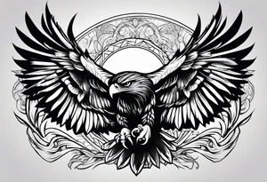 hawk fighting predators tattoo idea