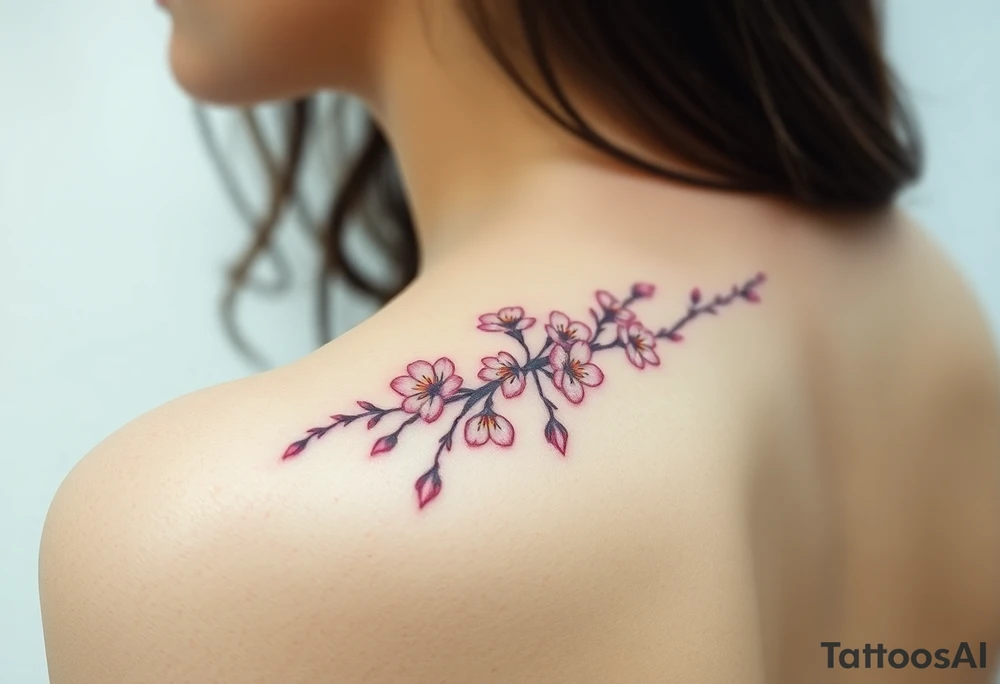 Cherry blossom vining tattoo idea