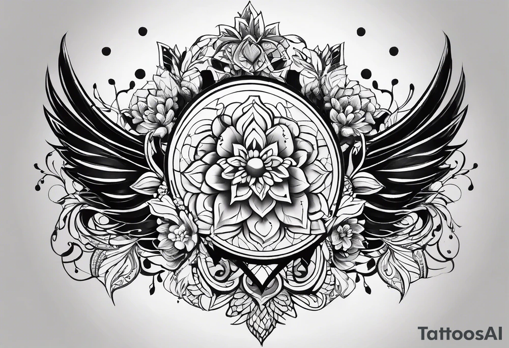 бабочка острые узоры брызги tattoo idea