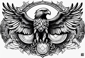 Masculine eagle chest tattoo idea