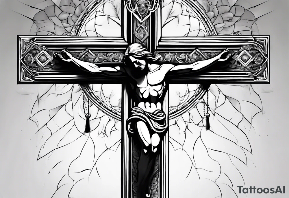 Cross in bad weather tattoo idea