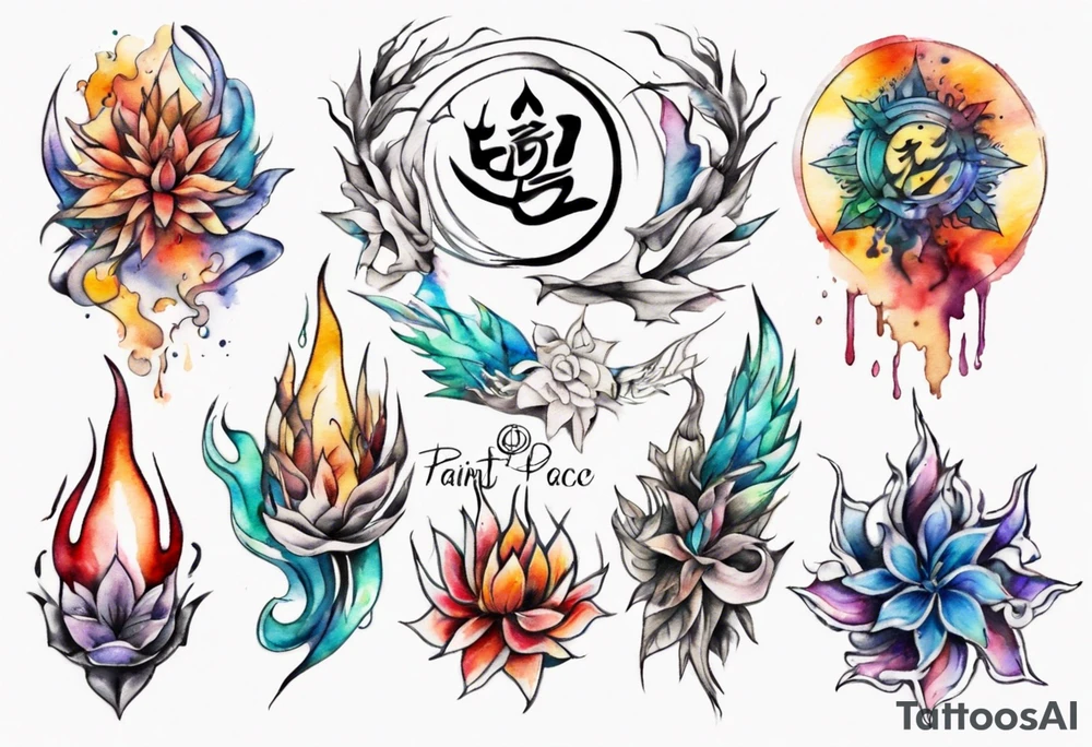 Paint drawing inner peace tattoo idea