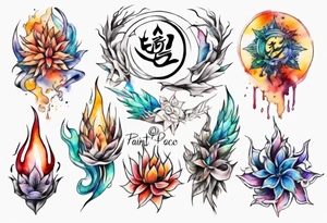 Paint drawing inner peace tattoo idea