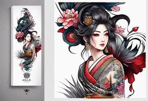 Japanese spine tattoo idea