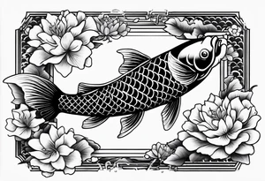 japanese  koi fish  from above tattoo idea