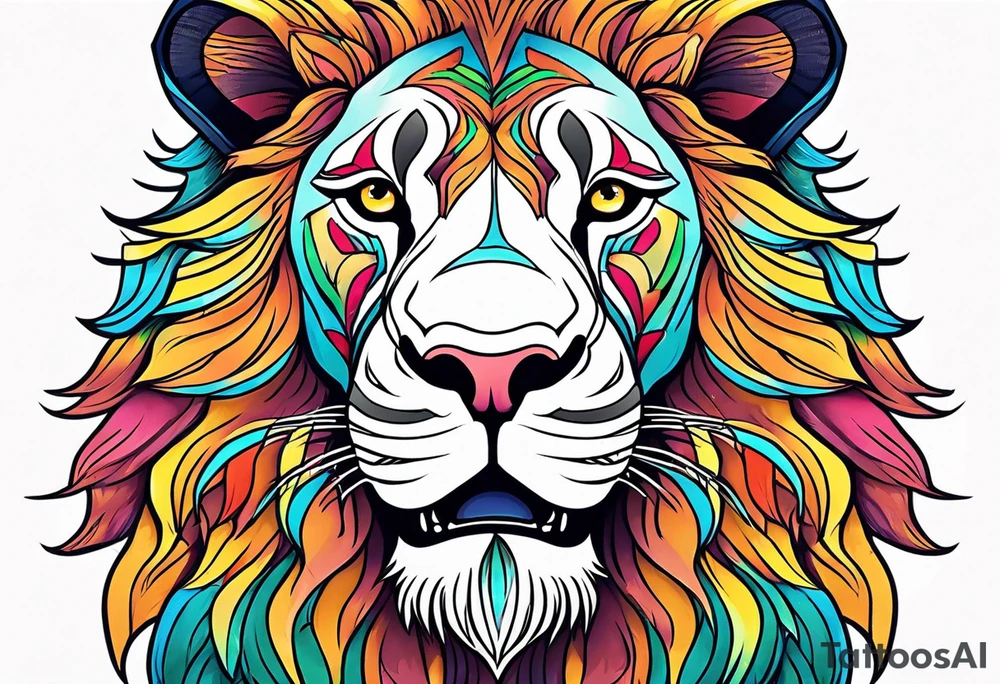 powerful majestic lion, close-up tattoo idea