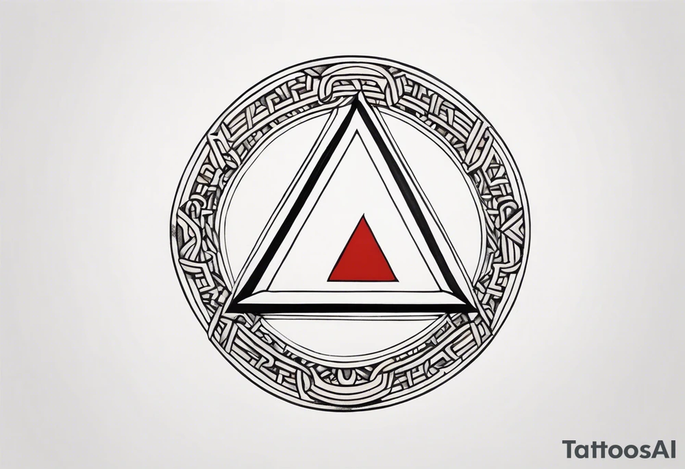 simple letter delta inside a chain circle tattoo idea