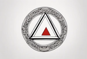 simple letter delta inside a chain circle tattoo idea