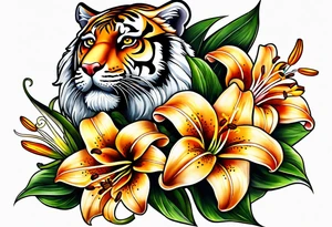 tiger lily  flower tattoo idea