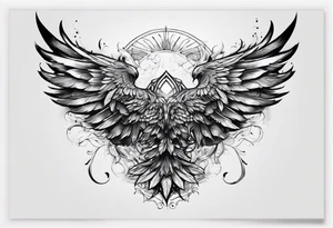 Full back tattoo wings drawing tattoo idea