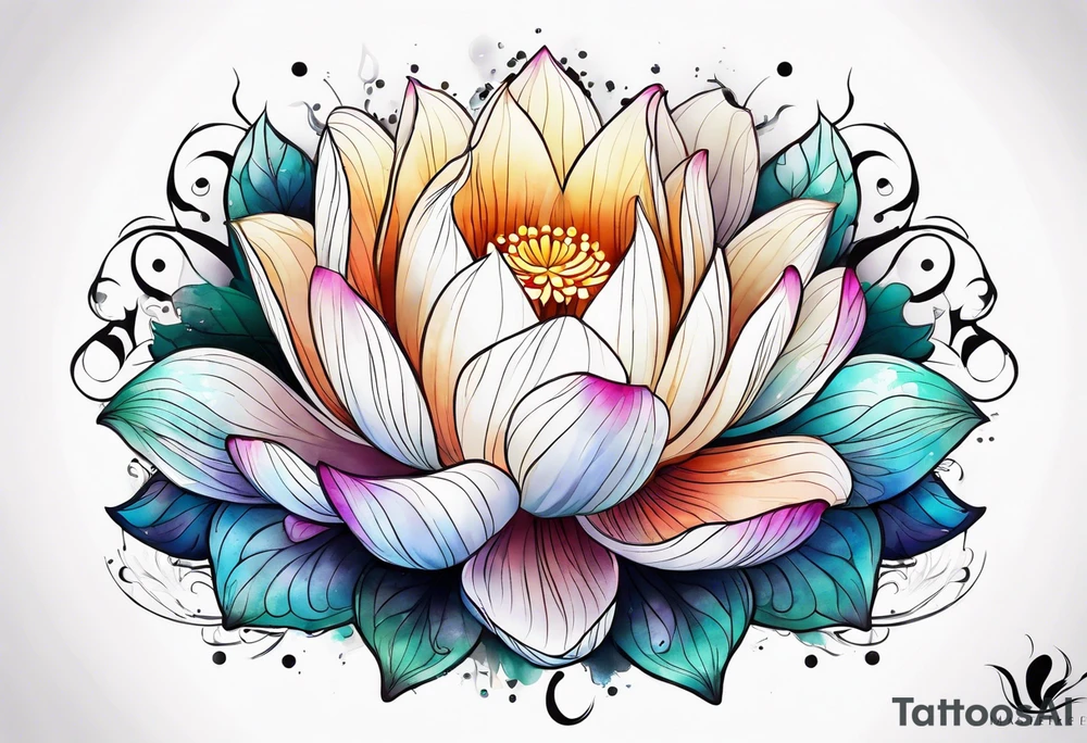 lotus flower  masculine design tattoo idea