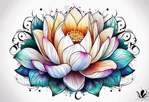 lotus flower  masculine design tattoo idea