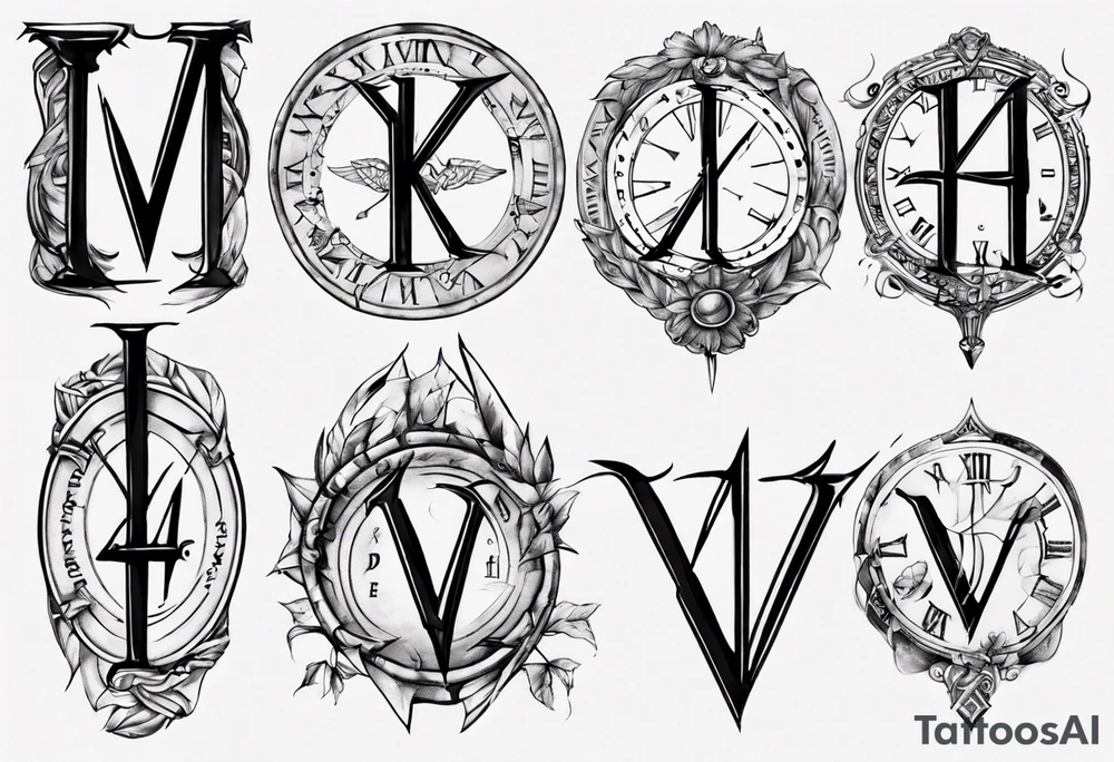Roman numeral 4 tattoo idea
