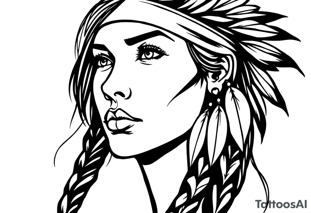 Native American female tattoo idea