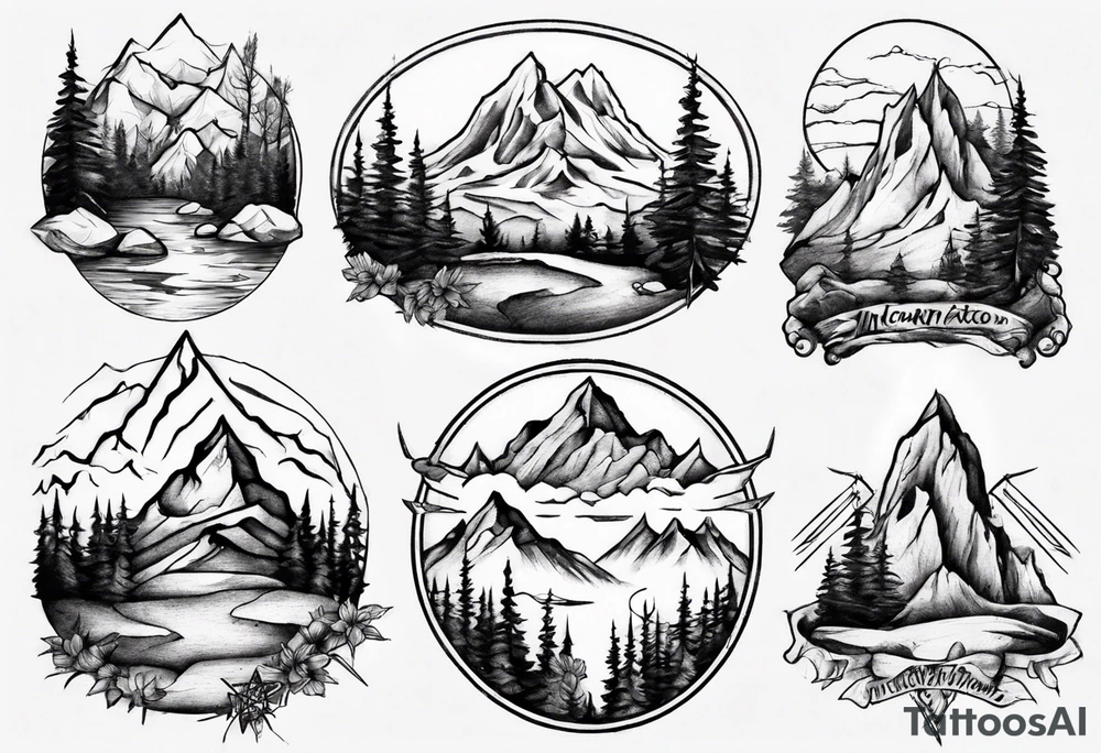 Mountain scape tattoo idea