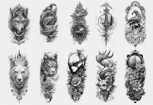 realistic arm sleeve tattoo idea