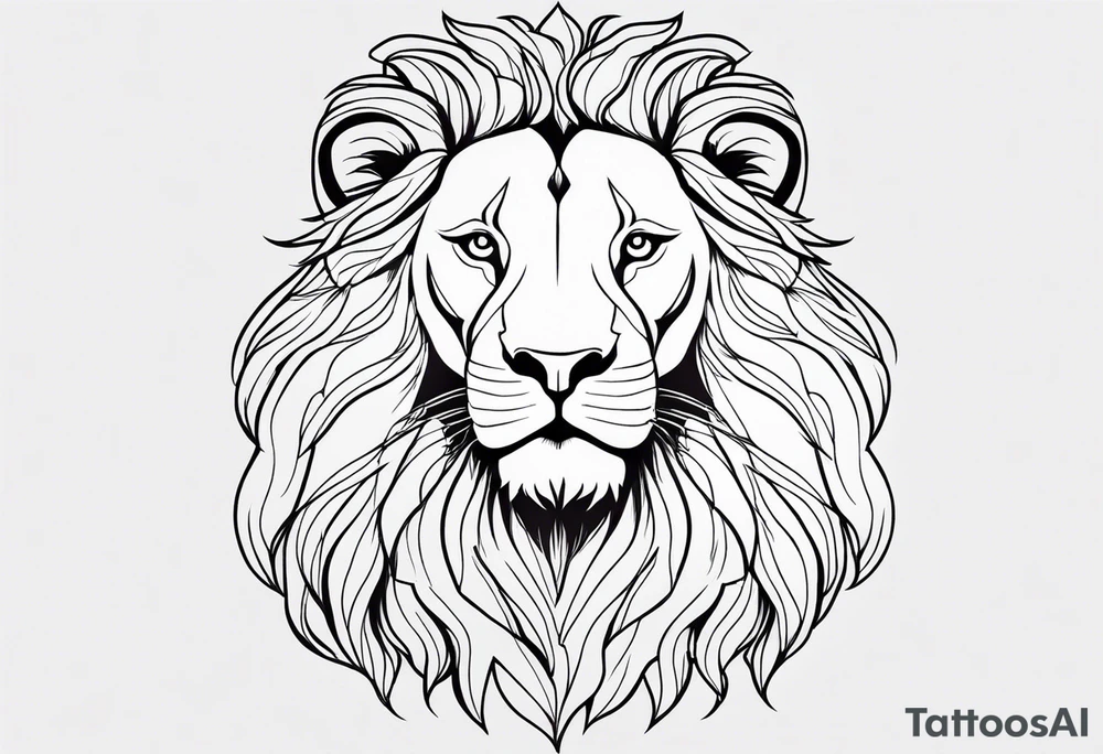 powerful majestic lion, close-up tattoo idea