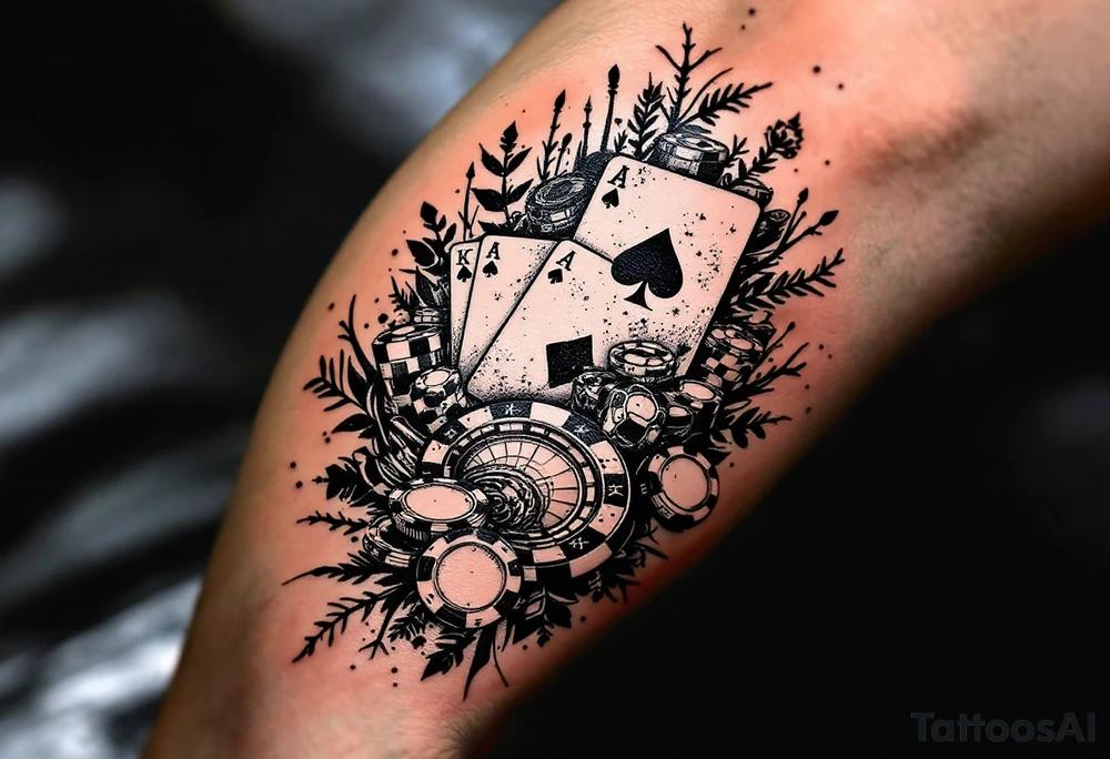 About casino with cards and games in casino tattoo idea