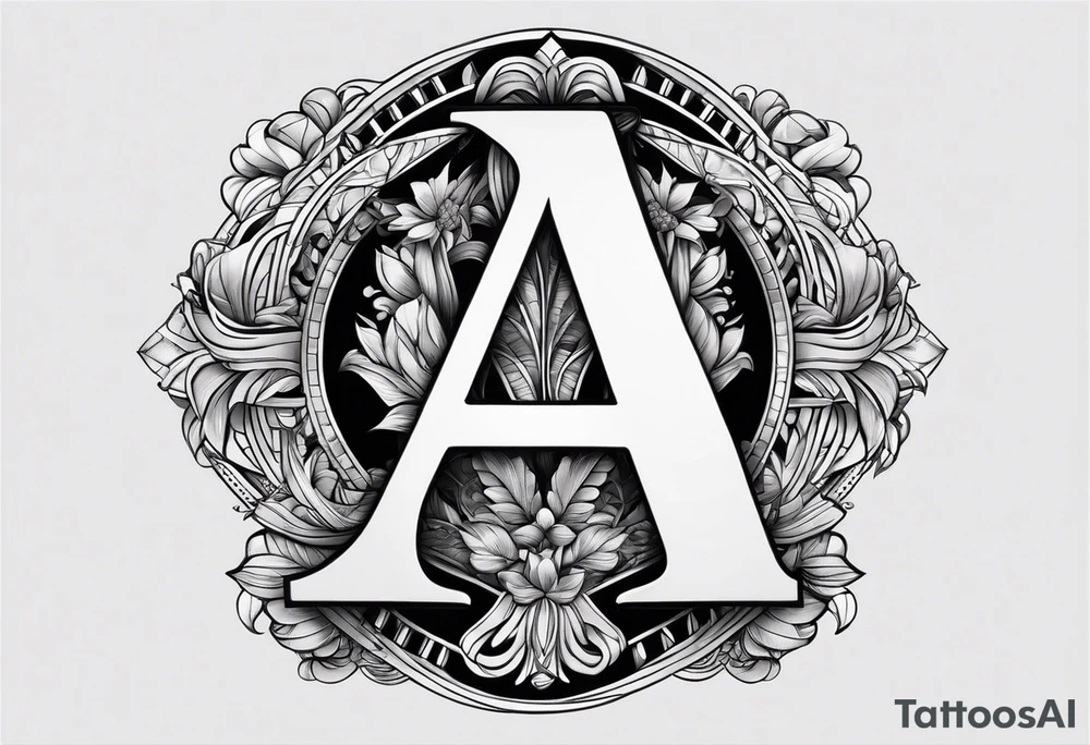 A headband with the letters A R in the middle tattoo idea