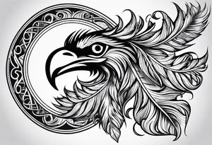 Feather and heart tattoo idea