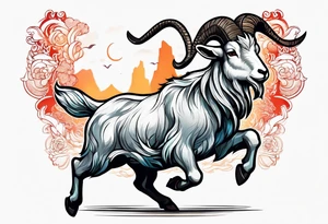 jumping goat tattoo idea