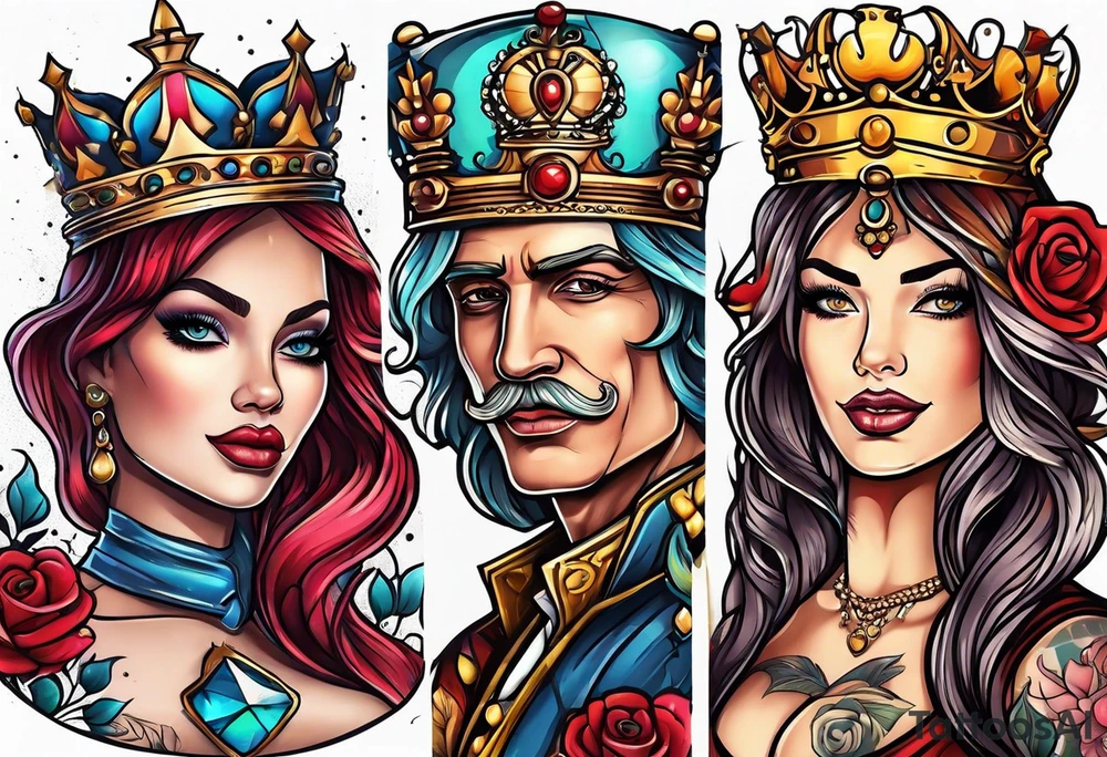 Queen and king tattoo idea