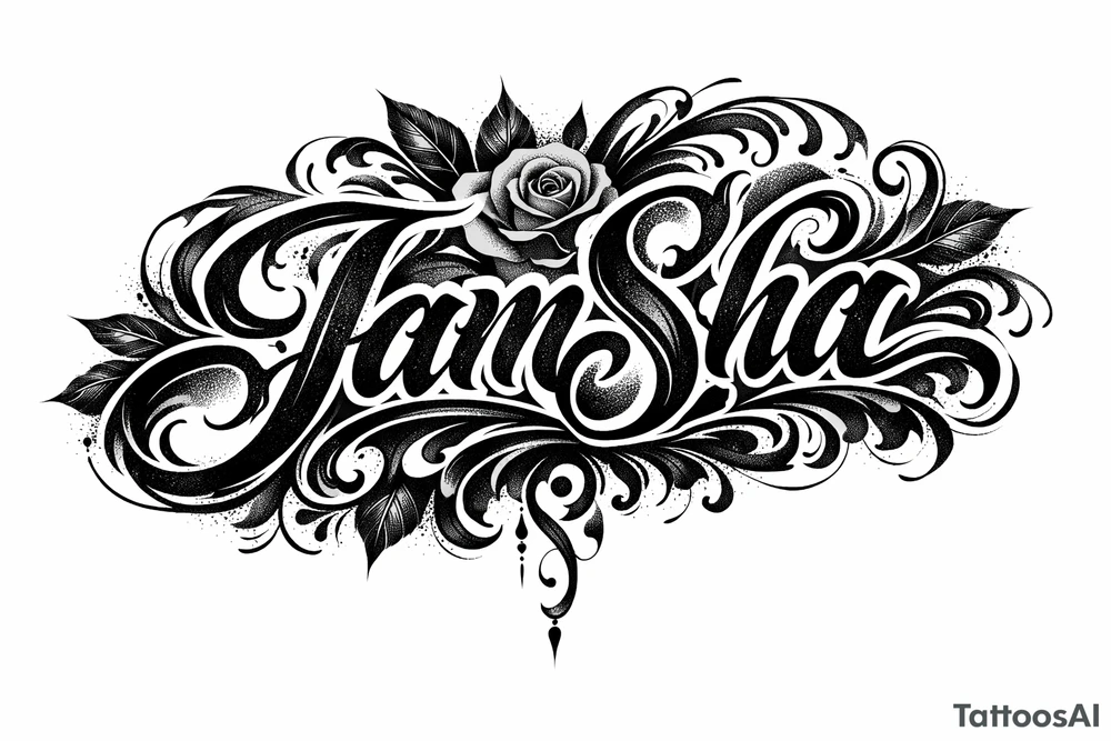 Ornate blackwork script spelling out a meaningful word.
JamSha
Love /hate tattoo idea
