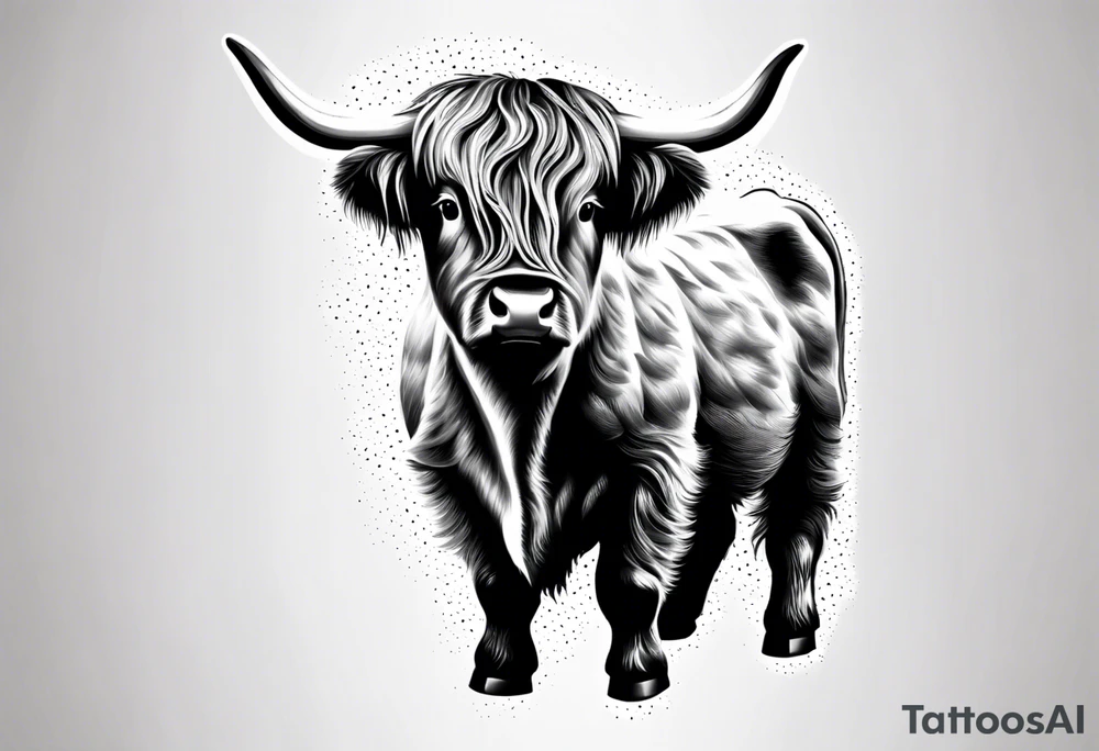 baby highland cow tattoo idea