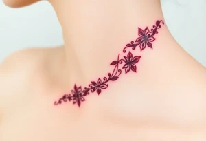 A deep burgundy lace bracelet, softly fading into a watercolor effect, symbolizing love and passion tattoo idea