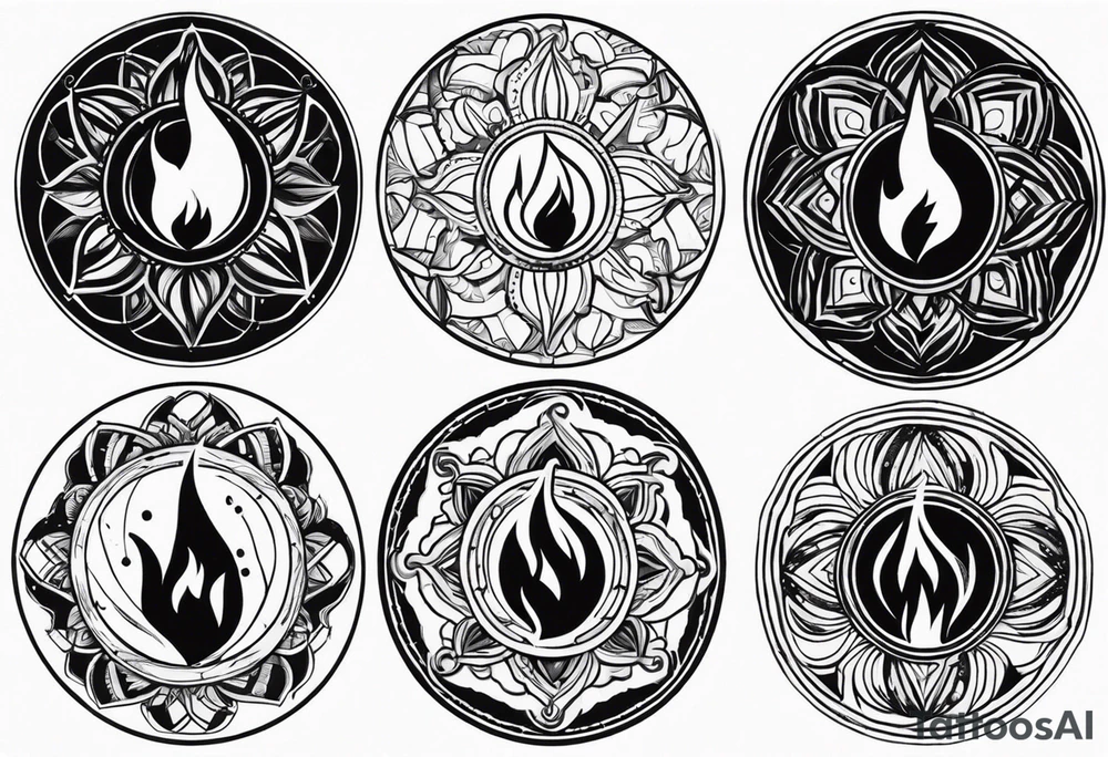 Vinil disc on fire tattoo idea