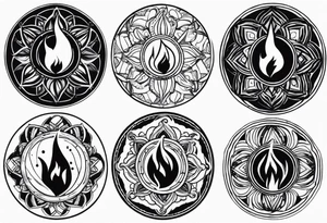 Vinil disc on fire tattoo idea