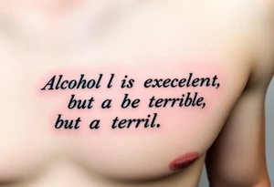 Alcohol is an excellent servant, but a terrible master tattoo idea