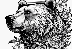 Bear and rifles tattoo tattoo idea