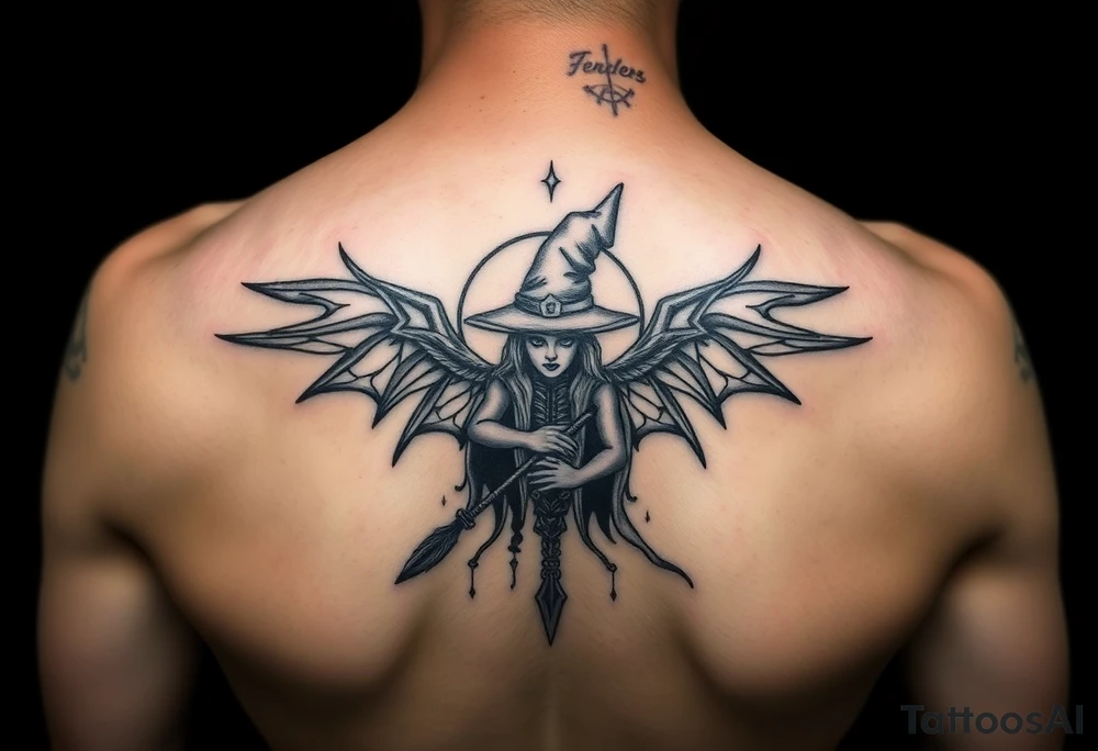 Witchy tattoo for my daughter born June 25, 2023 at 11:18 am in Potsdam NY with tarot involved tattoo idea